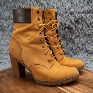 Women's Timberland GLANCY 6" Boots, Wheat Nubuck TB08715A 231 Size 10